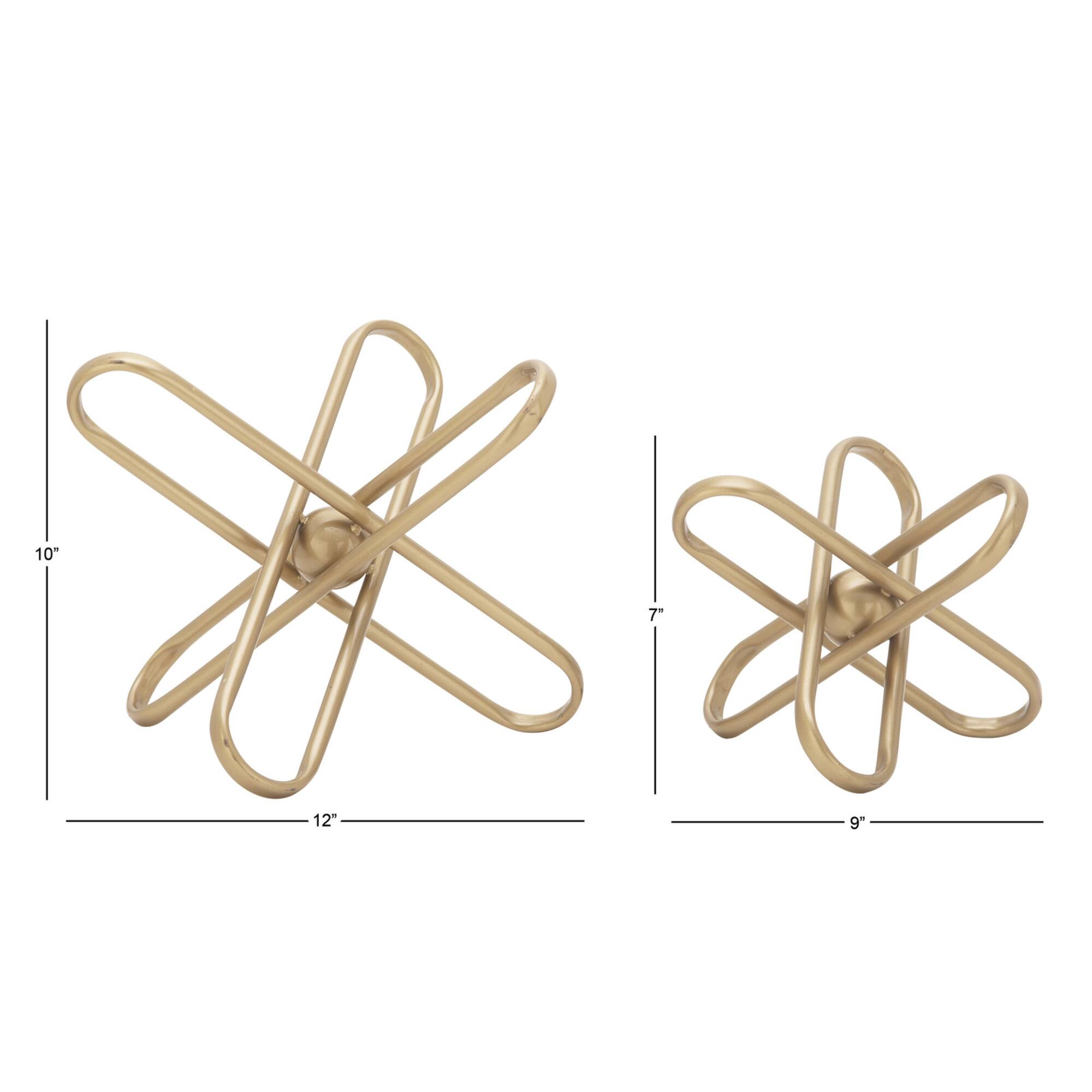 CosmoLiving by Cosmopolitan Gold Metal Modern Geometric Sculpture Set